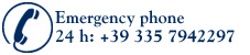 Emergency phone 24 h: +39 335 7942297